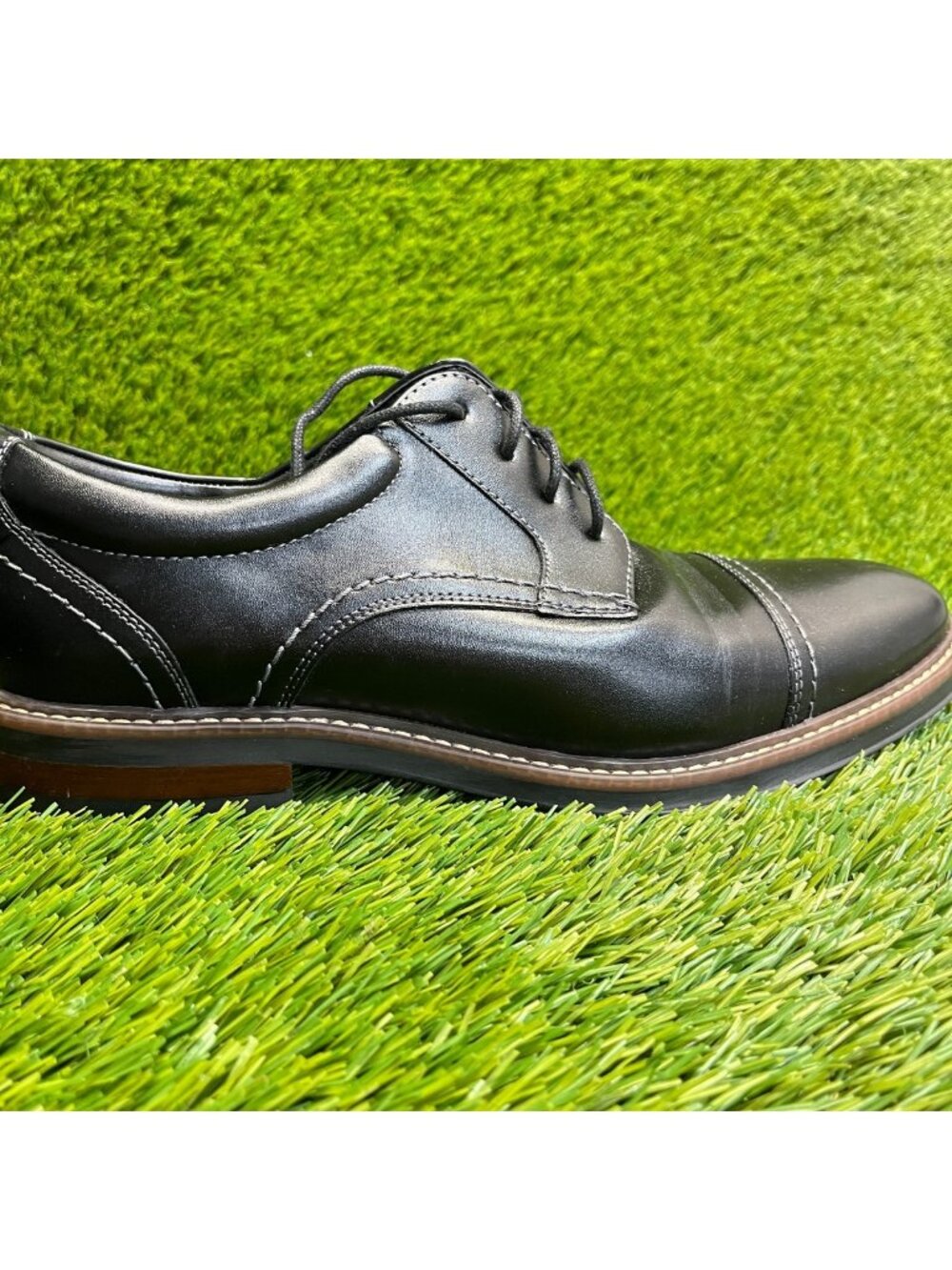 Nunn Bush Westfield Mens Size 8 Black Casual Classic‎ Cap Toe Oxford Shoes